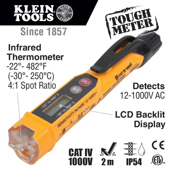 Klein voltage tester and thermometer discount
