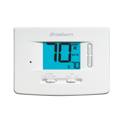 Braeburn® Non-Programmable Thermostat 1H/1C, 24Vac/3Vdc (2 AA - Builders)