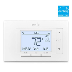 Emerson Sensi Smart Thermostat with Wi-Fi 2H/2C (4H/2C HP), 24Vac/3Vdc (2 AA - Humidity Control)