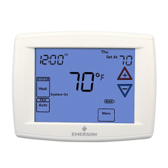 Emerson Blue™ Series 7/5+1+1 Day Programmable Thermostat 2H/2C (3H/2C HP), 24Vac/3Vdc (2 AA - Remote Sensor Capable)