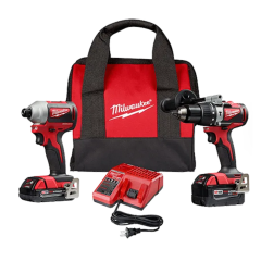 Milwaukee® M18™ Brushless 2-Tool Hammer Drill/Impact Driver Combo Kit