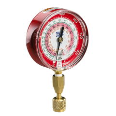 Yellow Jacket® Pressure Test Gauge (°F) with Quick Coupler 1/4&quot; Female, 800 psi (R22, R404a, R410a - Red)