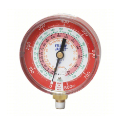 Yellow Jacket® 3-1/8&quot; (80mm) Dry Pressure Gauge (°F) 1/8&quot; NPT Male, 800 psi (R22, R404a, R410a - Red)