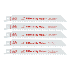 Malco® BiMetal Plaster Cutting Reciprocating Saw Blades 6&quot;, 6 TPI (5 pk)