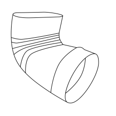 6&quot; 90° Angle Oval to Round 90° Angle Boot