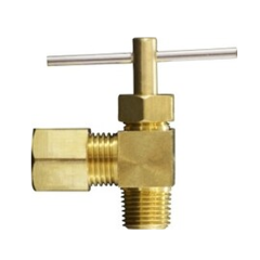 745-42 90° Brass Needle Valve 1/4 in. Flare x 1/8 in. MPT