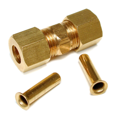 Brass Compression Union with Poly Tube Adapter 1/4 in.