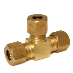 Brass Compression Tee with Poly Tube Adapter 1/4 in.