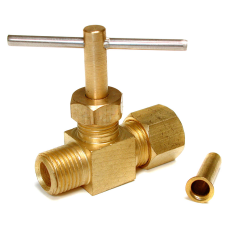 Brass Compression Needle Valve with Poly Tube Adapter 1/4 in. x 1/8 in.