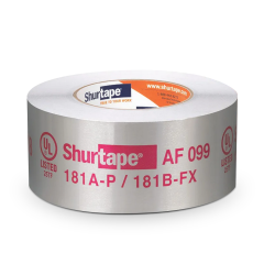 Shurtape® AF 099 UL181A-P/B-FX Listed/Printed Aluminum Foil Tape 2.5&quot;, 60 Yards 7.9 mil (Silver)
