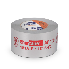 Shurtape® AF 100 UL 181A-P/B-FX Listed/Printed Aluminum Foil Tape 2.5&quot;, 60 Yards, 6.8 mil (Silver)