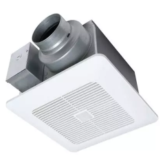 Panasonic WhisperSense® DC™ ENERGY STAR™ Certified Humidity/Motion Sensing Ventilation Fan 4 in. or 6 in. Round Duct, 50 to 110CFM, 0.3 Sones, 120Vac (Multi-Speed)