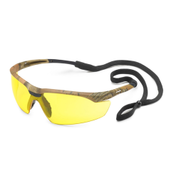 Conqueror® Safety Glasses with Anti-Fog Lenses (Camo Frame - Amber Lenses)