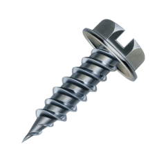 Malco® Zip-in® Zinc Plated Sheet Metal Screws with Taper Point, 1/4 in. Slotted Hex Head, 3/8 in. L (1,000 pk)
