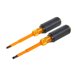 Klein Tools® 2-Piece Insulated Screwdriver Set #2 Phillips, 1/4&quot; Slotted