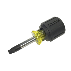 Klein Tools® Stubby Cabinet-Tip Slotted Screwdriver with Round Shank 5/16&quot; x 1-1/2&quot;