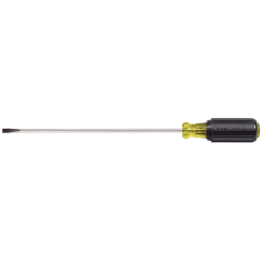 Klein Tools® Cabinet-Tip Slotted Screwdriver with Round Shank 3/16&quot; x 8&quot;