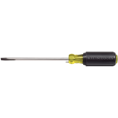 Klein Tools® Wire-Bending Cabinet-Tip Slotted Screwdriver with Round Shank 1/4&quot; x 4&quot;