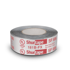 Shurtape® SF686 SF 686 UL 181B-FX Listed/Printed ShurMASTIC® Butyl Foil Tape 2&quot;, 33 Yards, 17 mil (Silver)