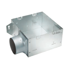 Delta BreezSlim Ventilation Fan Housing with Metal Duct 3 in. Round Duct, 7-1/4 in. x 7-1/2 in. x 4 in.