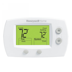 Honeywell FocusPro 5000 Non-Programmable Thermostat 2H/2C (2H/1C HP), 24Vac/3Vdc (2 AA)