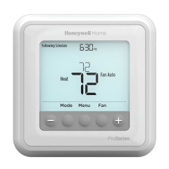Honeywell T6 Pro 7/5+2/5+1+1 Day Programmable Thermostat 2H/2C (2H/1C HP), 24Vac/3Vdc (2 AA)
