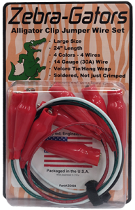 Zebra Gators Test Leads (4pk - Large)