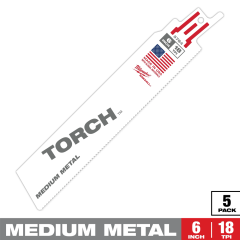 Milwaukee® TORCH™ SAWZALL® Blade for Medium Metal, 6&quot;, 18 TPI  (5 PK)