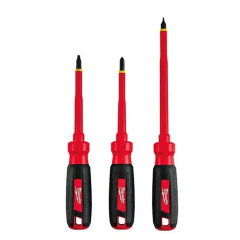Milwaukee® 3-Piece 1000V Insulated Screwdriver Set #1 ECX, #2 Phillips, 1/4&quot; Slotted