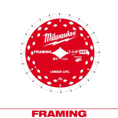 Milwaukee® Worm Drive Framing Circular Saw Blade, 7-1/4&quot;, 24T 