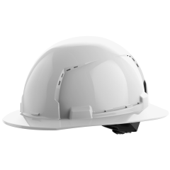 Milwaukee® BOLT™ White Full Brim Vented Hard Hat w/4pt Ratcheting Suspension (USA) - Type 1, Class C