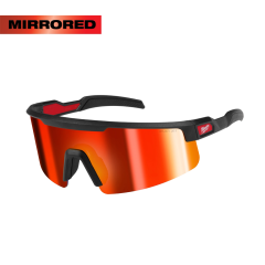 Milwaukee® Wrap Around Safety Glasses - Red Mirrored Anti-Scratch Lenses