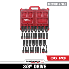 Milwaukee® 36PC SHOCKWAVE™ Impact Duty Socket 3/8” Drive Set with PACKOUT™