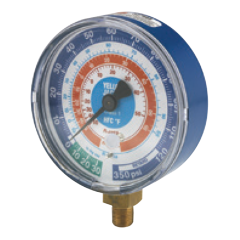 Yellow Jacket® 3-1/8&quot; (80mm) Class 1 Pressure Gauge (°F) 1/8&quot; NPT Male, 120 psi (Blue - R32, R454B, R410A, A2L Compatible)