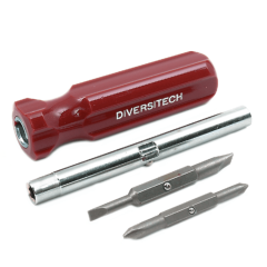 DiversiTech® 6-IN-1 Screwdriver/Nut Driver #1 &amp; #2 Phillips, 3/16&quot; &amp; 5/16&quot; Slotted, 1/4&quot; &amp; 5/16&quot; Hex (Red)
