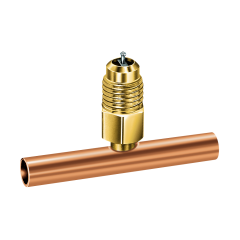JB Adjustable Copper Braze Tee with Access Valve 3/4&quot; ODS