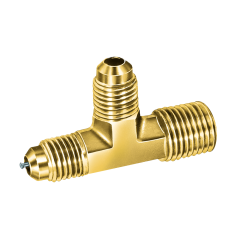 JB MPT Tee with Access Valve 1/8&quot; MPT x 1/4&quot; SAE (3 pk)
