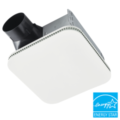 Broan-Nutone® Flex™ ENERGY STAR® Certified Ventilation Fan, 4&quot; Round Duct, 80CFM, 0.7 Sones, 120Vac