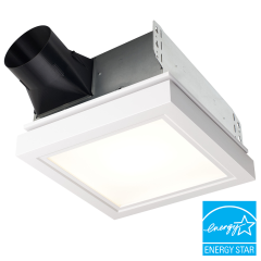 Broan-Nutone® Flex™ ENERGY STAR® Certified Ventilation Fan with Light, 4&quot; Round Duct, 110CFM, 1.5 Sones, 120Vac