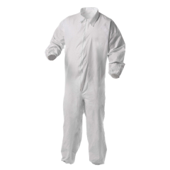 Kleenguard® Disposable Coveralls, Liquid &amp; Particle Protection, Zip Front, Elastic Wrists &amp; Ankles (White - Large - 25pk)