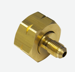 Large cylinder, Left-Handed CGA 670 x ¼&quot; SAE flare adapter