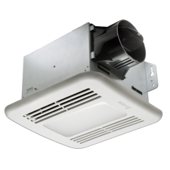 Delta BreezGreenBuilder ENERGY STAR® Certified Humidity Sensing Ventilation Fan with Light 4&quot; Round Duct, 50 to 80CFM, 0.8 Sones, 120Vac (Multi-Speed)