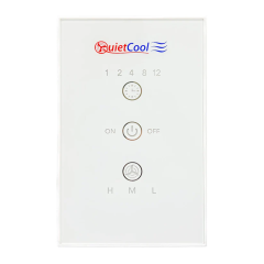 QuietCool® Whole House Fan Wireless RF Glass Switch 3Vdc (2 AAA)