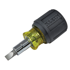 Klein Tools® 6-IN-1 Multi-Bit Stubby Screwdriver/Nut Driver #1 &amp; #2 Phillips, 3/16&quot; &amp; 1/4&quot; Slotted &amp; 1/4&quot; &amp; 5/16&quot; Hex