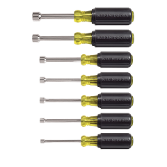 Klein Tools® 7-Piece Nut Driver Set 3/16&quot;, 1/4&quot;, 5/16&quot;, 11/32&quot;, 3/8&quot;, 7/16&quot; &amp; 1/2&quot; with 3&quot; Shafts