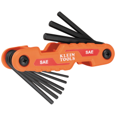 Klein Tools® Compact Folding 9-Piece Hex Key Set, 5/64&#039;&#039;, 3/32&#039;&#039;, 7/64&#039;&#039;, 1/8&#039;&#039;, 9/64&#039;&#039;, 5/32&#039;&#039;, 3/16&#039;&#039;, 7/32&#039;&#039;, 1/4&#039;&#039;(SAE)