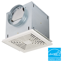 Broan-Nutone® ENERGY STAR® Certified, Light Commercial, High-Capacity Ceiling Mount Ventilation Fan, 8&quot; Round Duct, 310CFM, 2.5 Sones, 120Vac
