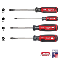 Milwaukee® 4PC Cushion Grip Screwdriver Set