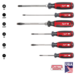 Milwaukee® 6 PC. Cushion Grip Screwdriver Set