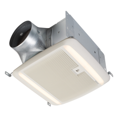 Broan® ENERGY STAR® Certified Humidity Sensing Ventilation Fan with Light 6&quot; Round Duct, 110-150CFM, 0.7 Sones, 120Vac (Adjustable Speed)